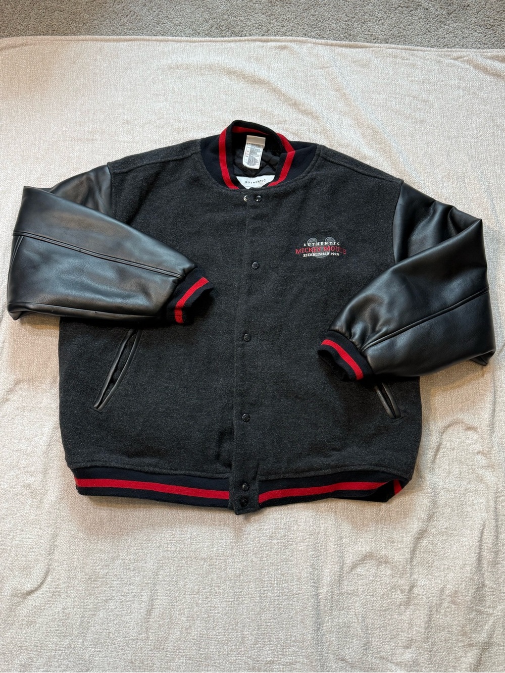 Disney Mickey Mouse Varsity Jacket L 1928 Y2K Vintage Streetwear Letterman
